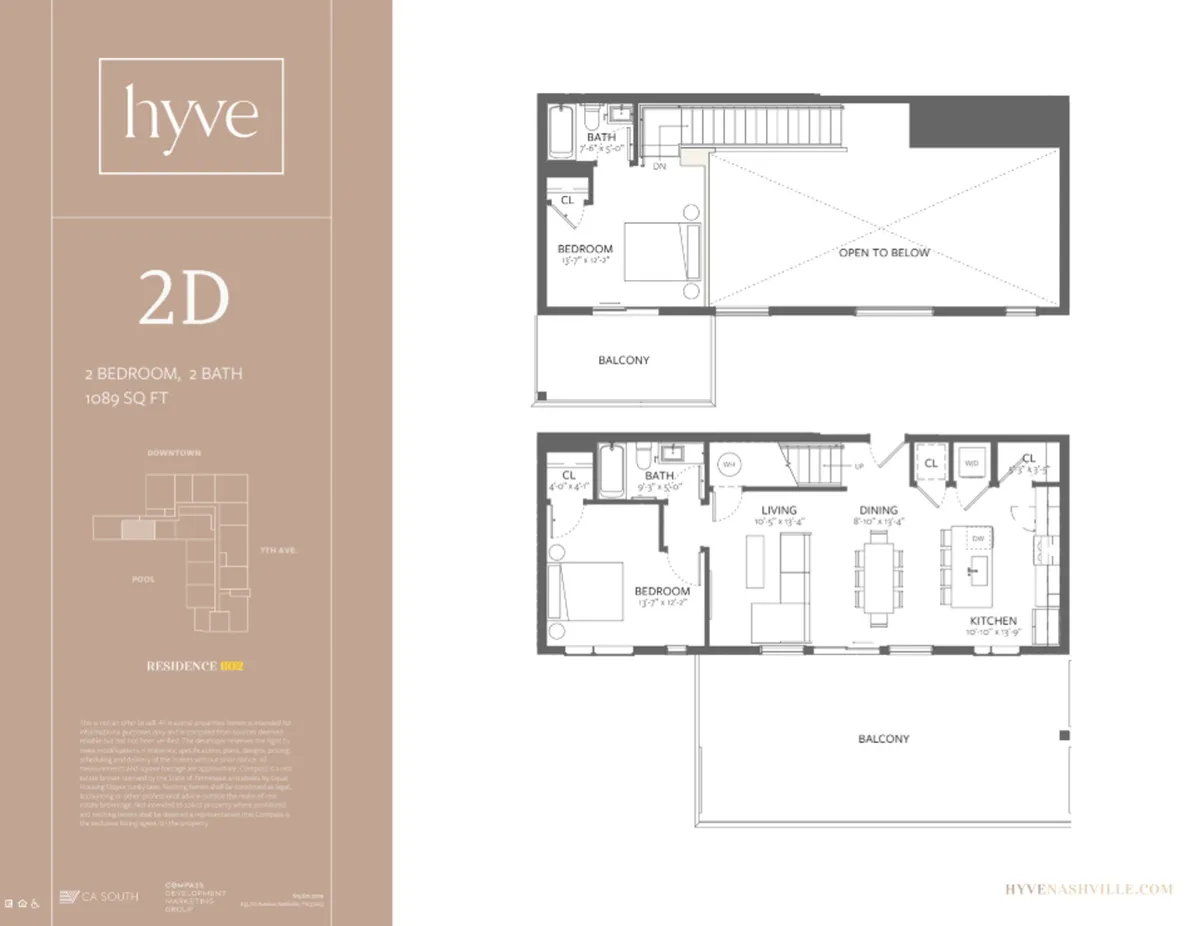 A wide-angle view of an open-plan living space that connects the balcony, living room, kitchen, and bedrooms. The kitchen area is visible, and the space feels airy and interconnected, with contemporary decor and natural light pouring in from the balcony.